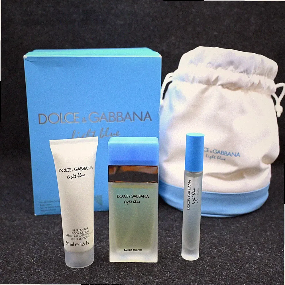 Dolce &Gabbana Light Blue Eau de Toilette Perfume Body Spray Pouch & Travel Spra
