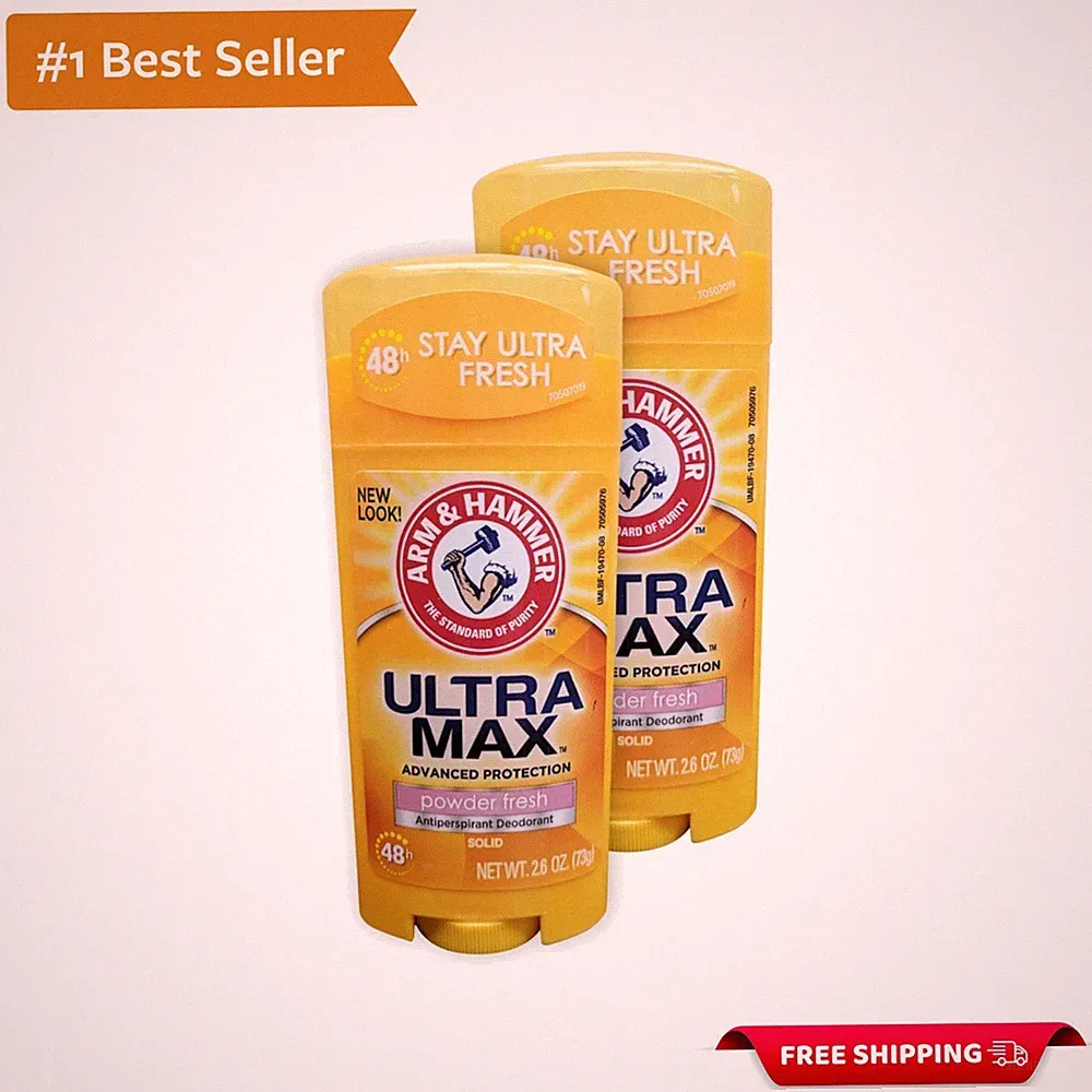 Double Pack Ultramax Deodorant: Invisible Solid, Baby Powder Scent - 2.6 oz