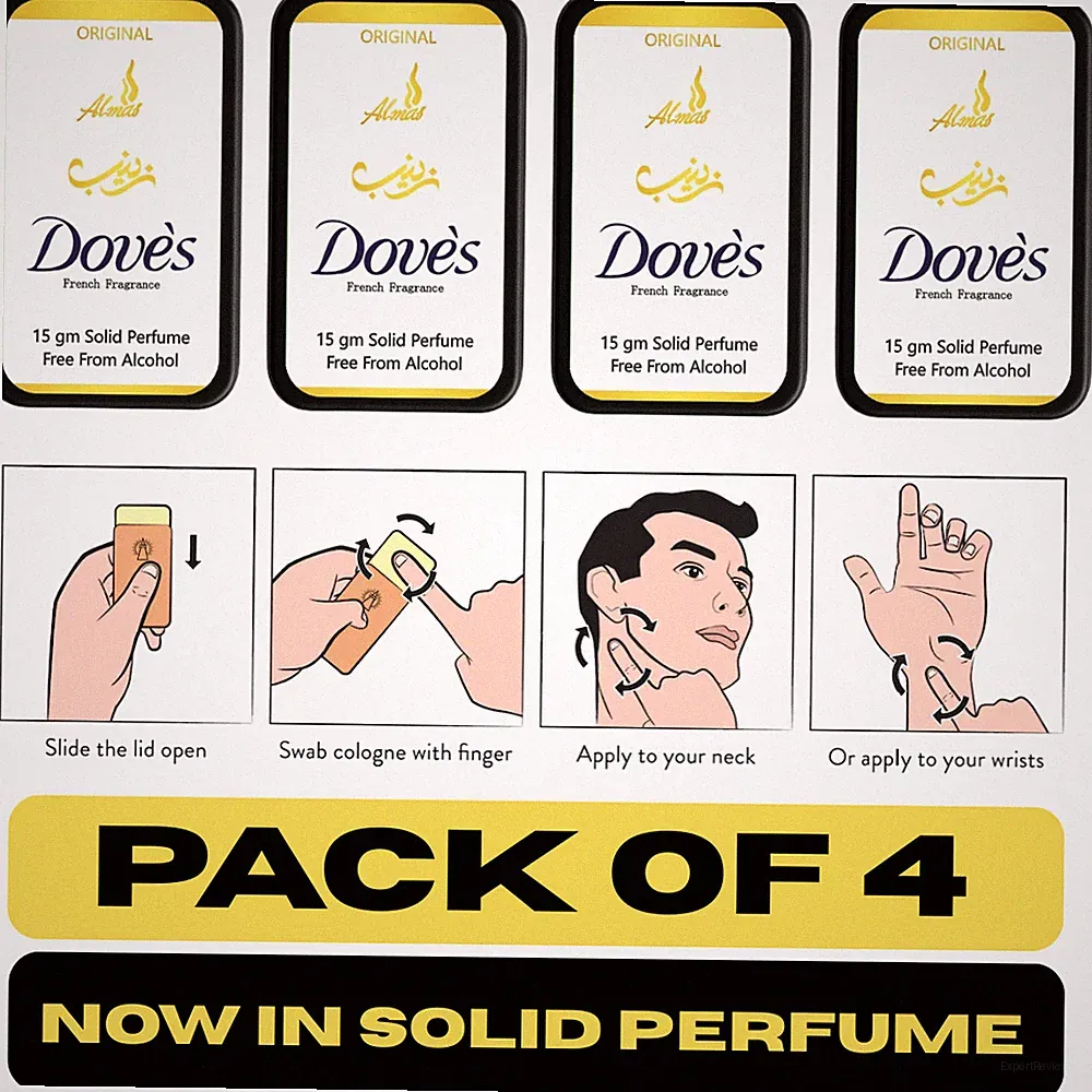 Dove's Soap French Fragrance Solid Perfume Balm PACK 4 Long Lasting For unisex