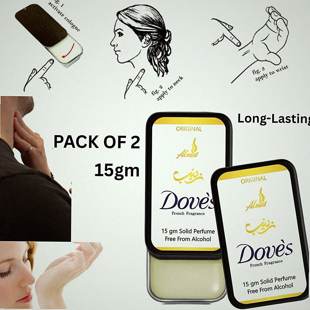 Dove's Soap Unisex Solid Perfume Balm Fresh French Fragrance 15gm Pack of 2