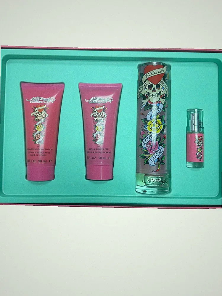 ed hardy perfume gift set perfume spray, lotion, and shower gel