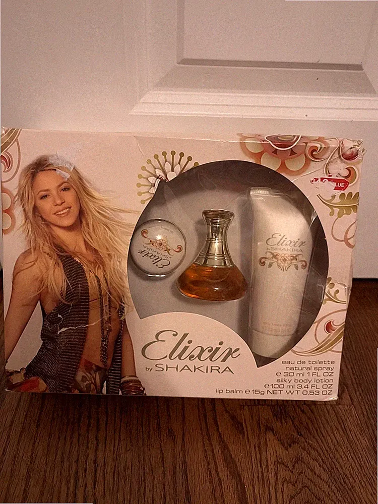 Elixir by Shakira for Women Gift Set Perfume Spray 1 oz., Lip Balm, Body Lotion
