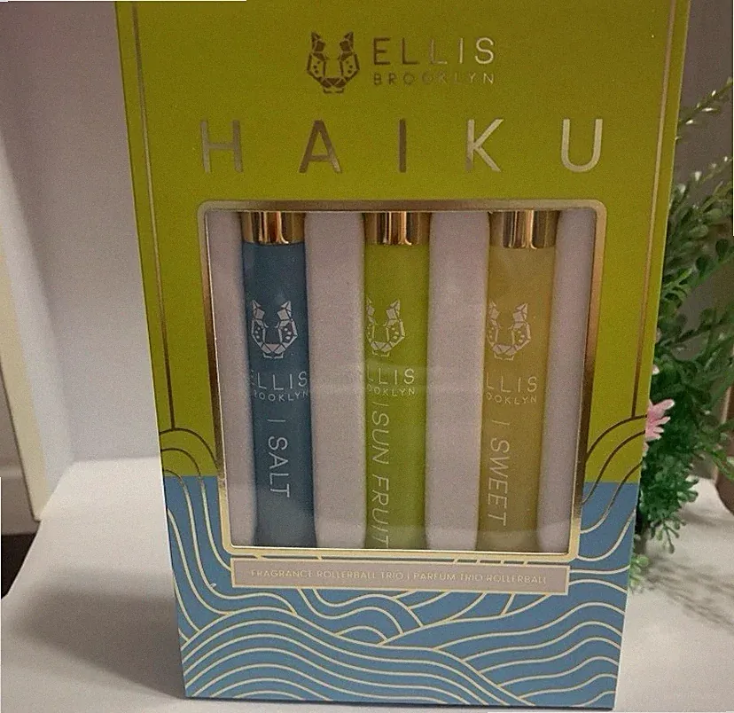 Ellis Brooklyn HAIKU Fragrance Rollerball Trio: Salt, Sweet, Sun Fruit EDP. NIB.