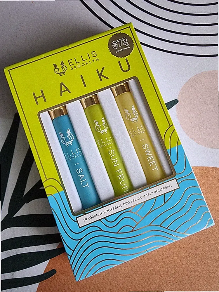 Ellis Brooklyn HAIKU Fragrance Rollerball Trio - Set of 3-Salt, Sun Fruit, Sweet