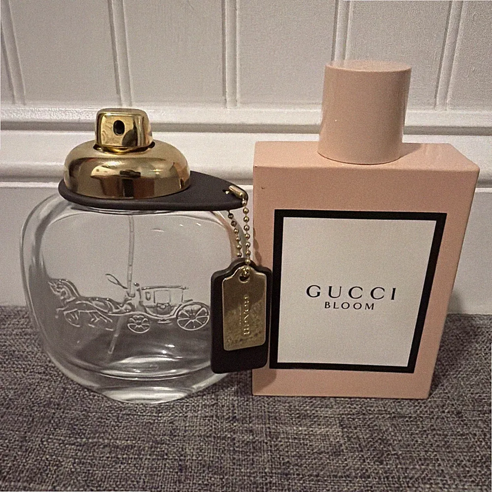 Empty Women's Designer Perfume Bottles GUCCI, COACH, Lot Of 2