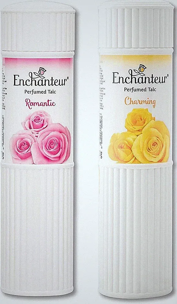 Enchanteur Charming Perfumed Talc for Women, 250g with Roses, Muguets & Cedarwoo