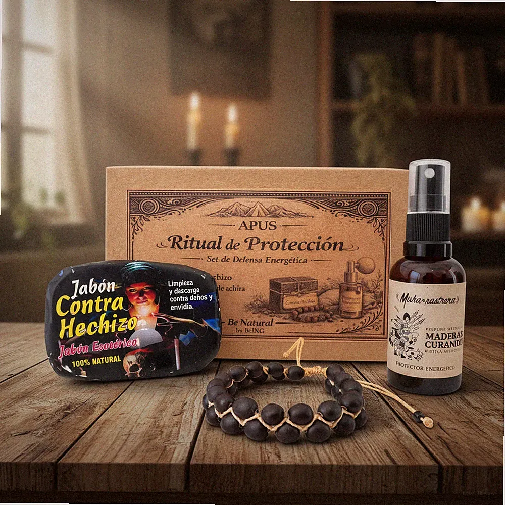 Energy Protection Set: Botanical Perfume, Herbal Soap & Seed Bracelet Gift Box