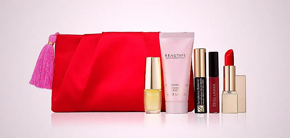 Estee Lauder Beautiful Fragrance Travel Spray Perfume Lotion lipstick Gloss Set