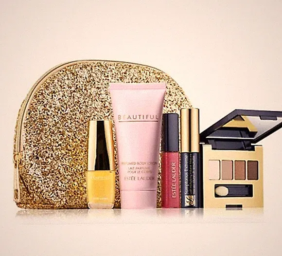 Estee Lauder Beautiful Parfum EDP Spray, Body Lotion, Lip Gloss 6pc Gift Set