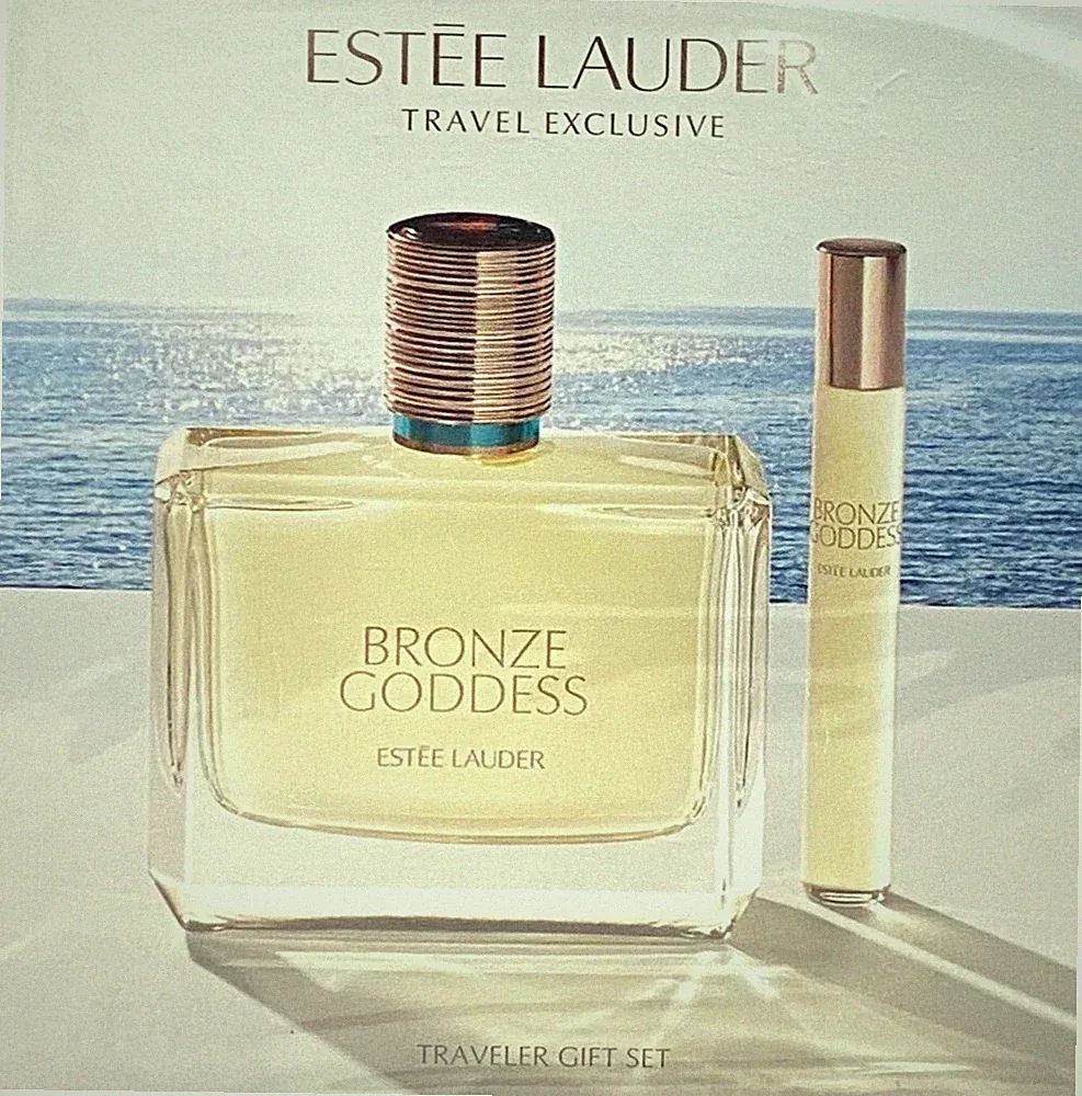 Estee Lauder Bronze Goddess 2pc Set 3.4oz Eau Fraiche Skinscent + Travel Spray