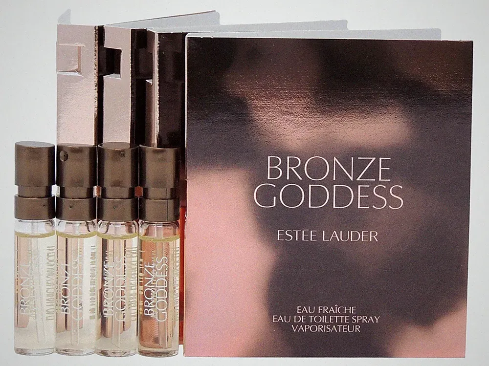 ESTEE LAUDER BRONZE GODDESS EDT 1.5ml .05fl oz x 4 PERFUME SPRAY SAMPLES