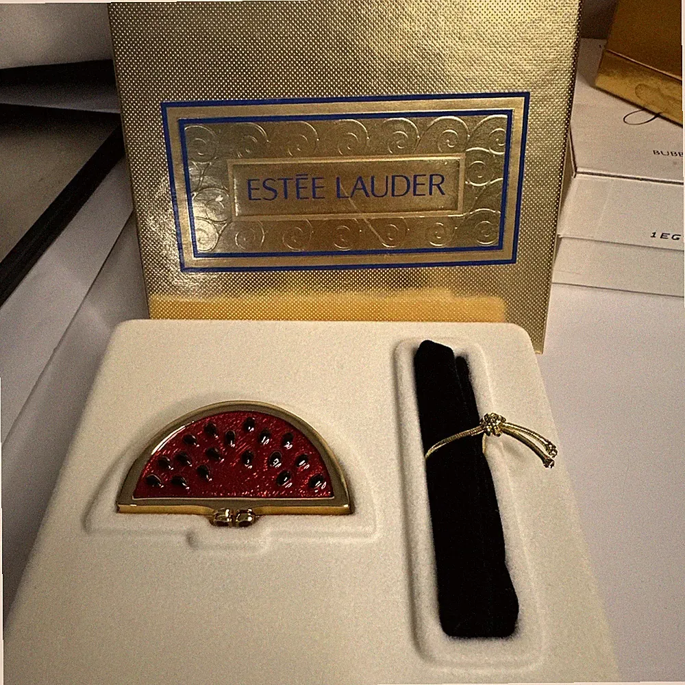 Estee Lauder Marvelous Melon and Golden Pineapple Solid Perfume Compacts NOS