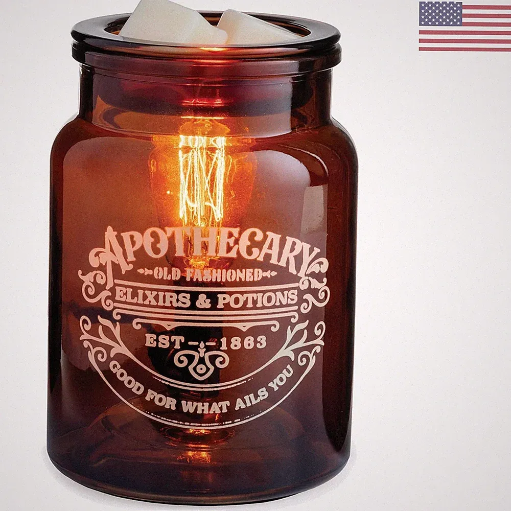ETC Vintage Bulb Apothecary Fragrance Warmer - Elegant Amber Glass Design