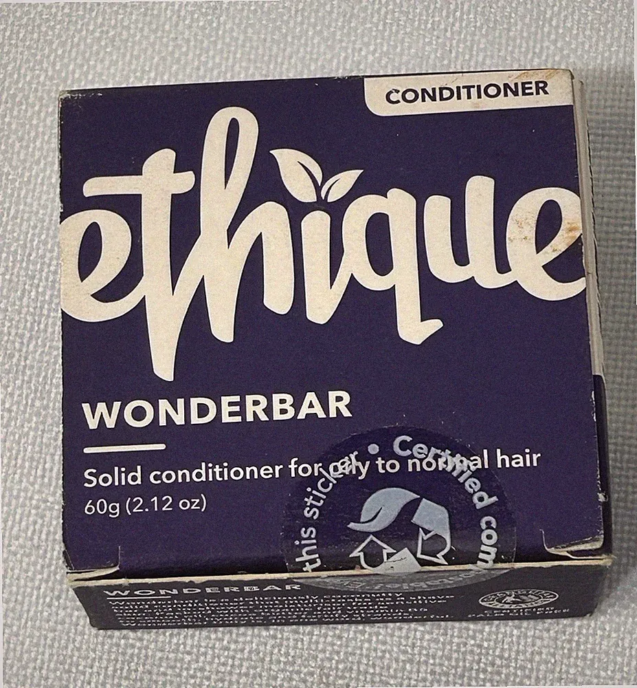 Ethique Wonderbar Solid Conditioner Bar For Normal To Oily Hair, Coconut Scent