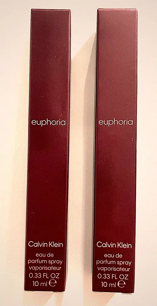 Euphoria By Calvin Klein EDP Travel Spray Perfume .33oz New SET OF 2 NEW