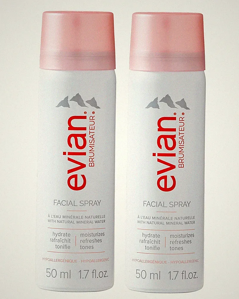 Evian Facial Spray 1.7 oz Travel Duo - Hydrating Mineral Ounce (2 pack)