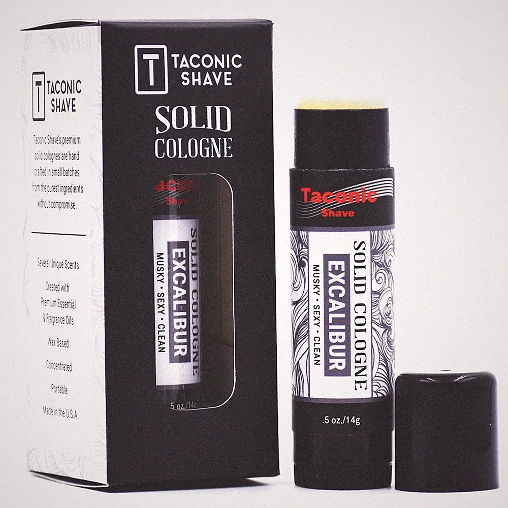 Excalibur Solid Cologne for Men by Taconic Shave - Musky, Sexy Clean Scent