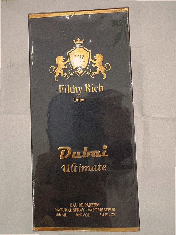 Filthy Rich Dubai Ultimate 3.4 oz EDP spray for men. (&1 surprise perfume free)