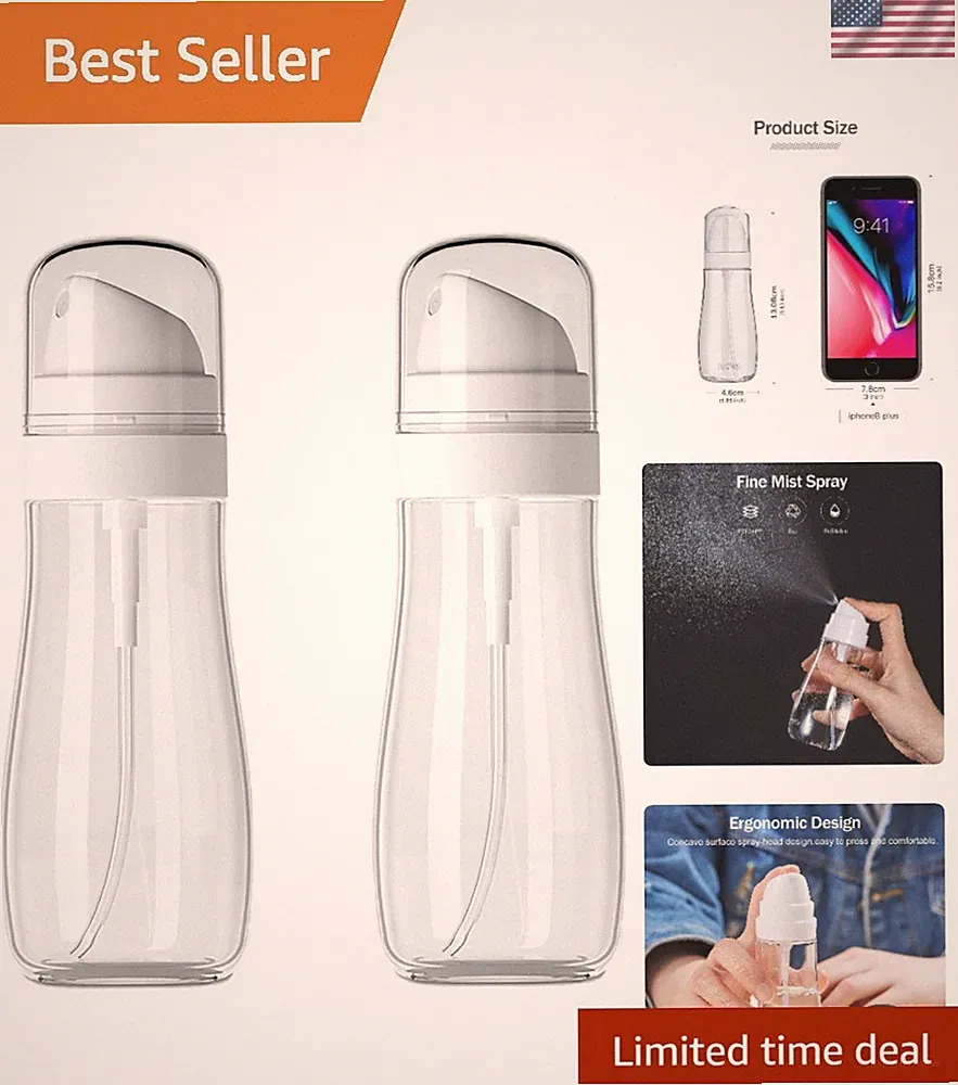 Fine Mist Refillable Spray Bottles - 2 Pack 3.4oz for Perfume & Essential Oils
