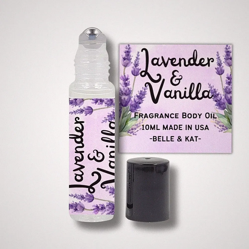 Fragrance Body Oil Roll-On Scented Lavender Vanilla - 0.33 Fl Oz (10ml)