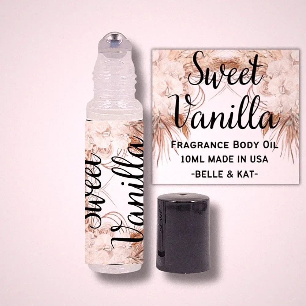 Fragrance Body Oil Roll-On Scented Sweet Vanilla - 0.33 Fl Oz (10ml)