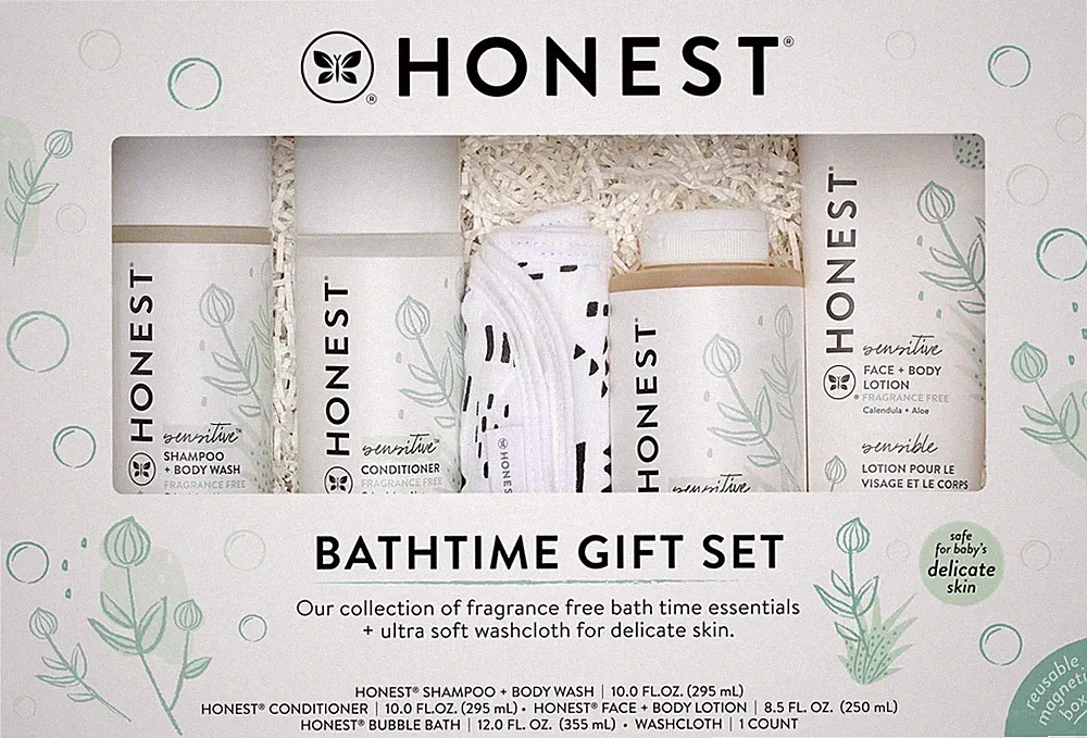 Fragrance-Free Bathtime Gift Set, Hypoallergenic, Bath Essentials for Sensitive