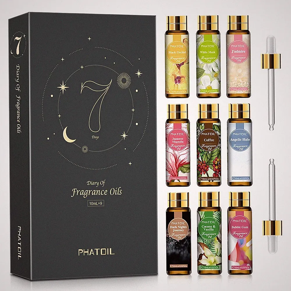 Fragrance Oils Set - 9 Pcs 10ml Fragrance Oils for Soap Candle Making,Diffusers