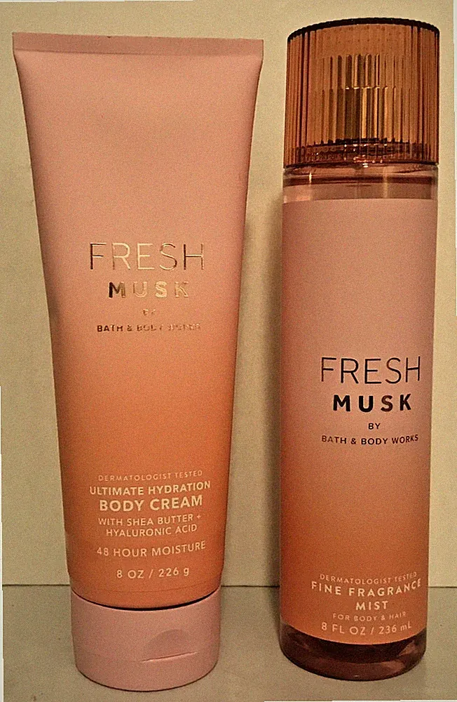 FRESH MUSK Hydration body cream & Fragrance mist spray Bath Body Works 2