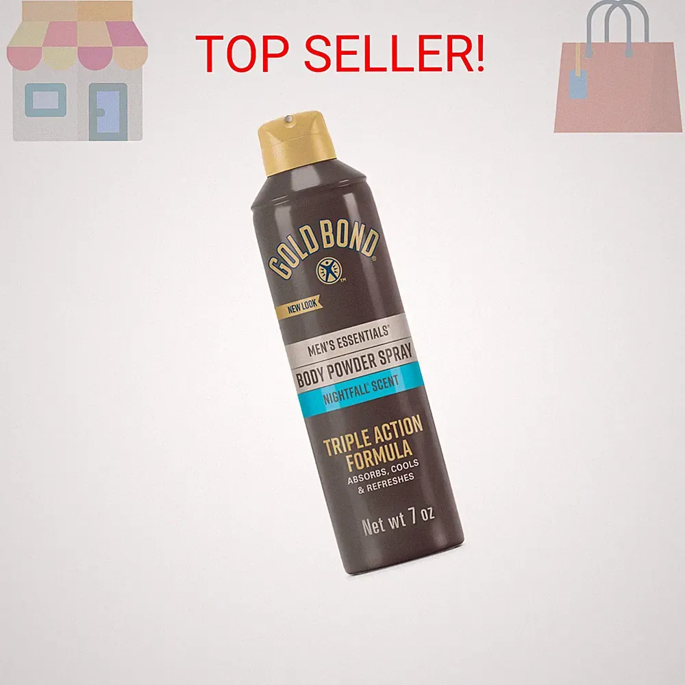Gold Bond Men's Essentials Talc-Free Body Powder Spray 7 oz. Recharge Scent