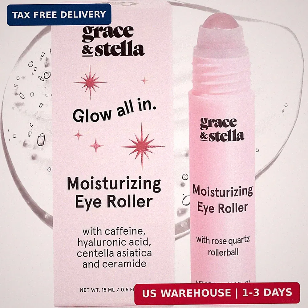 grace & stella Under Eye Brightener with Rose Quartz Rollerball - Centella Asiat