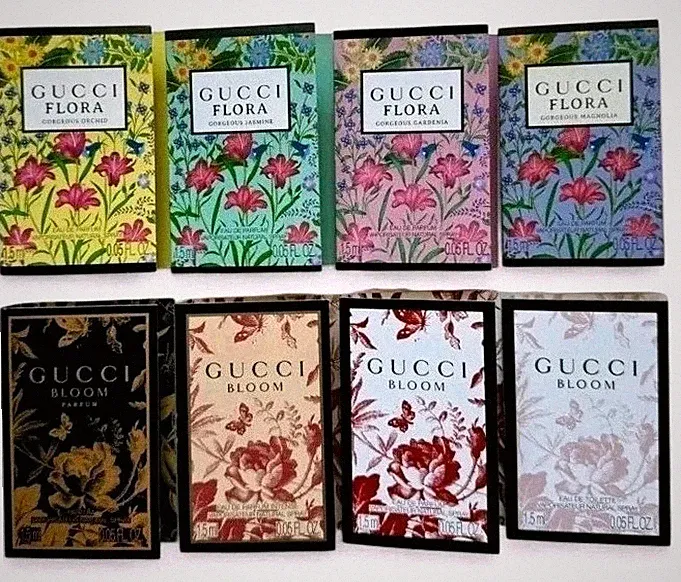 Gucci Bloom & Flora Perfume Collection For Women Sample Spray 8Pc Set Nice Gift!