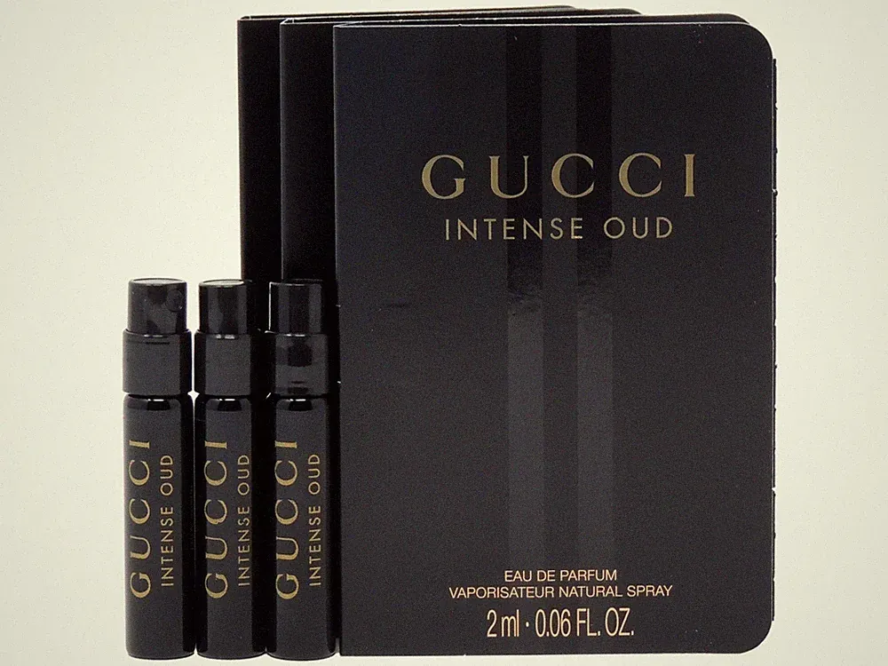 GUCCI INTENSE OUD EAU DE PARFUM 2.0ml .06fl oz x 3 COLOGNE PERFUME SPRAY SAMPLES
