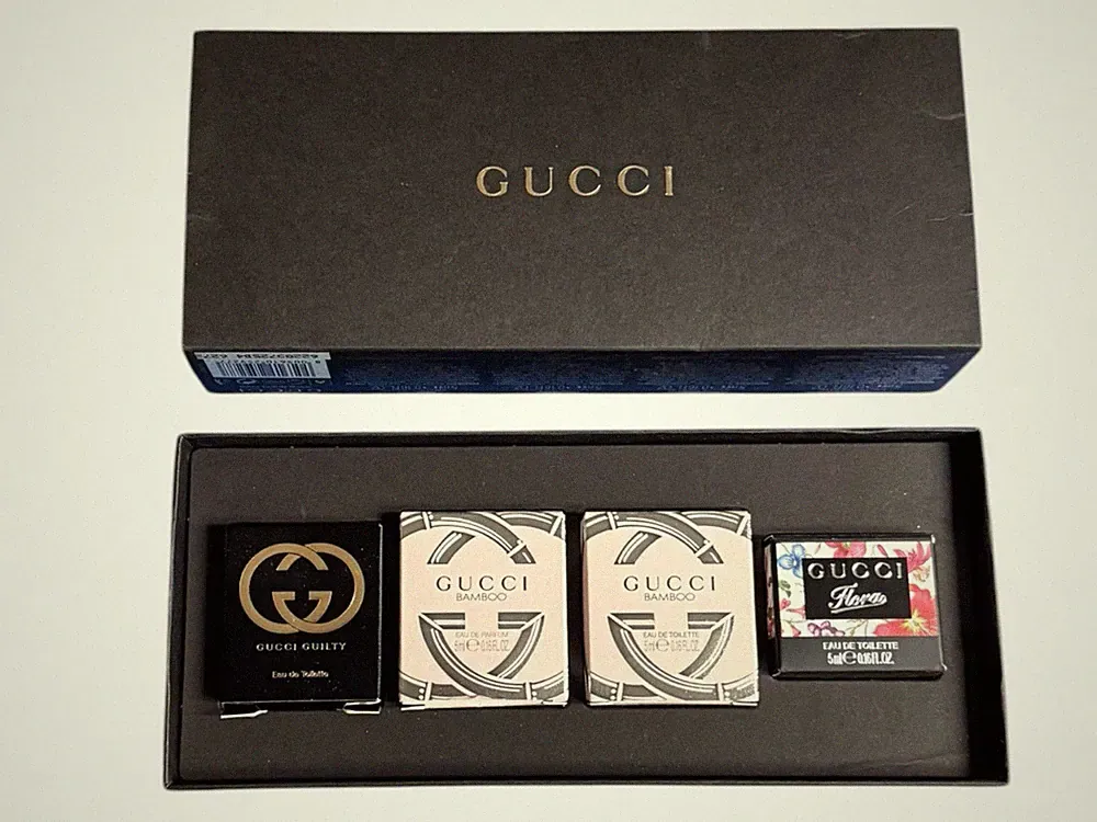 Gucci Perfume Mini Bottles 4 Pack Gift Set Travel Size New Guilty,bamboo,floral