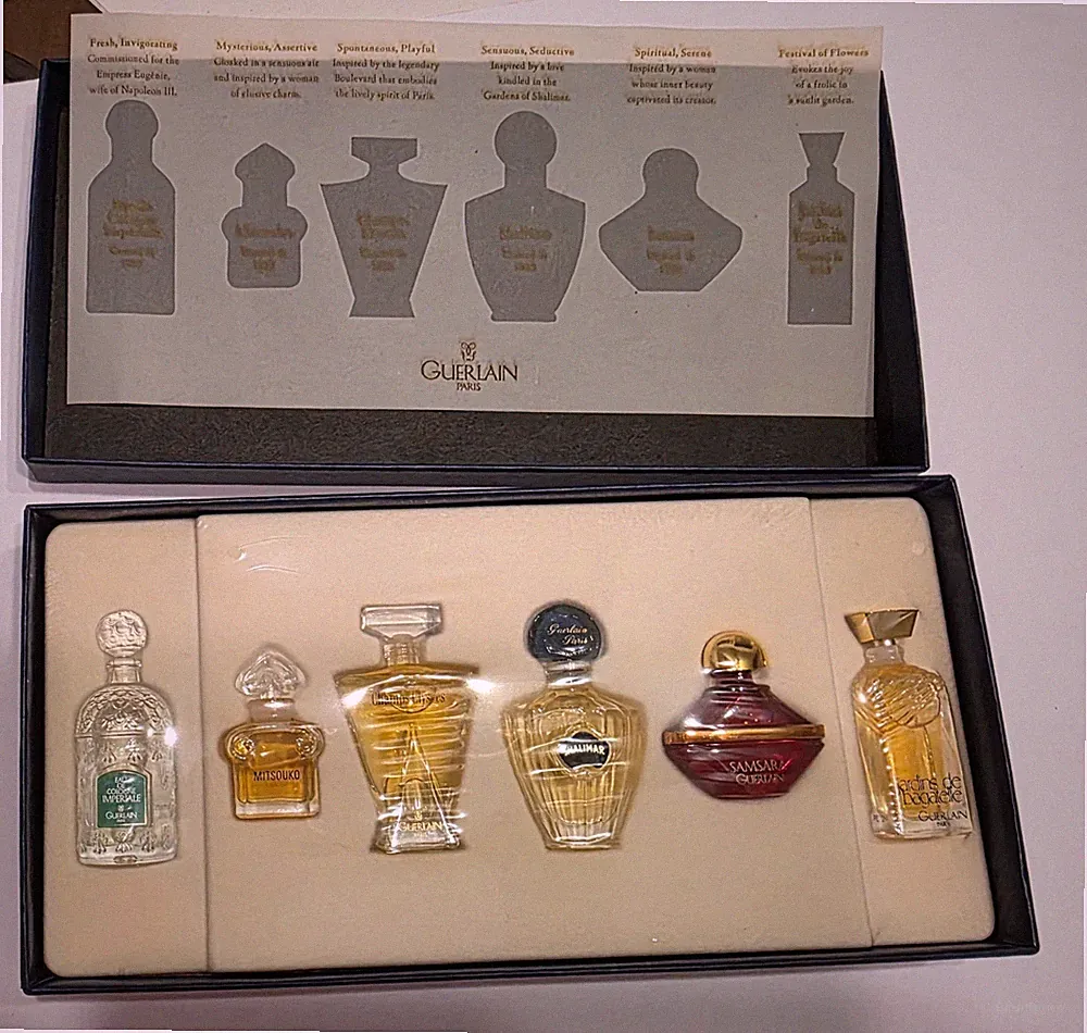 GUERLAIN Paris Gift Set with Perfume Sealed 6 Minis sealed in box