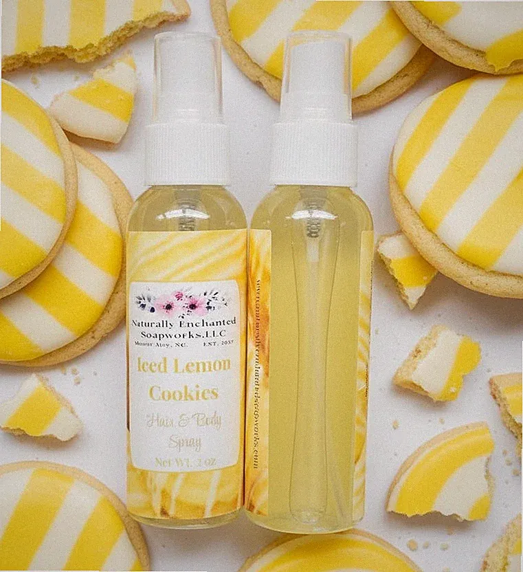 Hair & Body Mist Spray scented with Iced Lemon Cookies fragrance 2oz size
