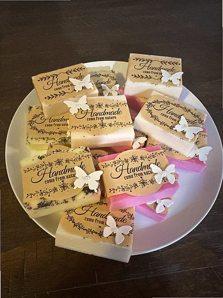 Handcrafted Body Bar Soap Rectangular Design! Pink color! Watermelon Sugar scent
