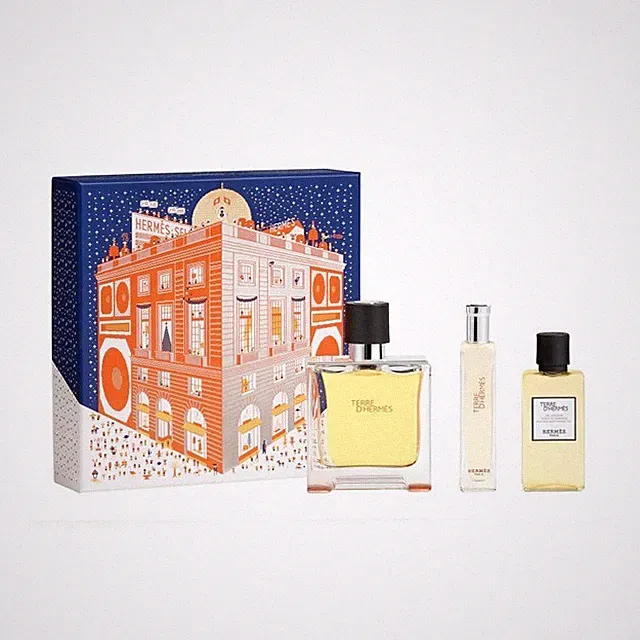 Hermès Terre d'Hermès Parfum 2.5 Oz & Body Shower Gel 3 Pcs for Men Woody Scent