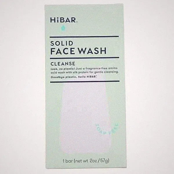 HiBar Solid Face Wash Cleanse Bar Fragrance Free With Silk Protein 2 oz 1 Count