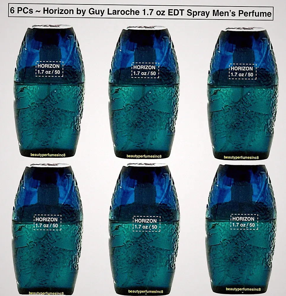 HORIZON by GUY LAROCHE 6 PCs - SIX 1.7 oz EAU DE TOILETTE SPRAY MEN'S PERFUME