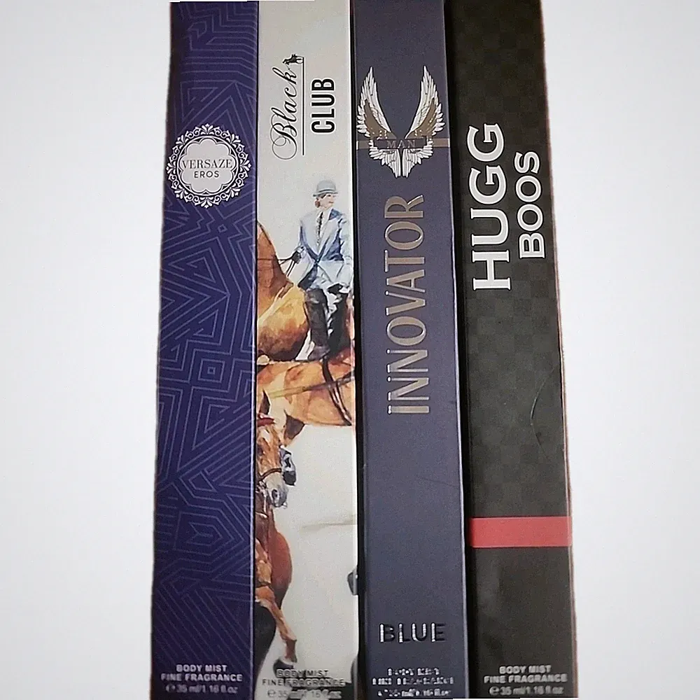 Huge Lot Of 4 MEN Body Mist Spray 35ml Each Fragrance Perf *Clones* New In Box