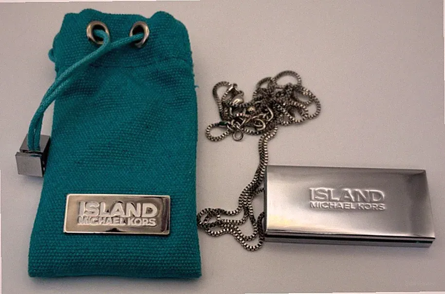 Island Michael Kors Solid Perfume Pendant Necklace Pouch Unused Discontinued
