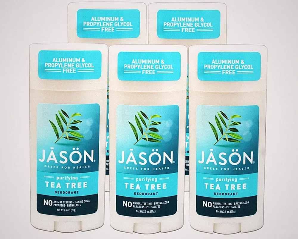 Jason Deodorant Stick Tea Tree, Aluminum & Propylene Glycol Free 2.5 OZ - 5 Pack