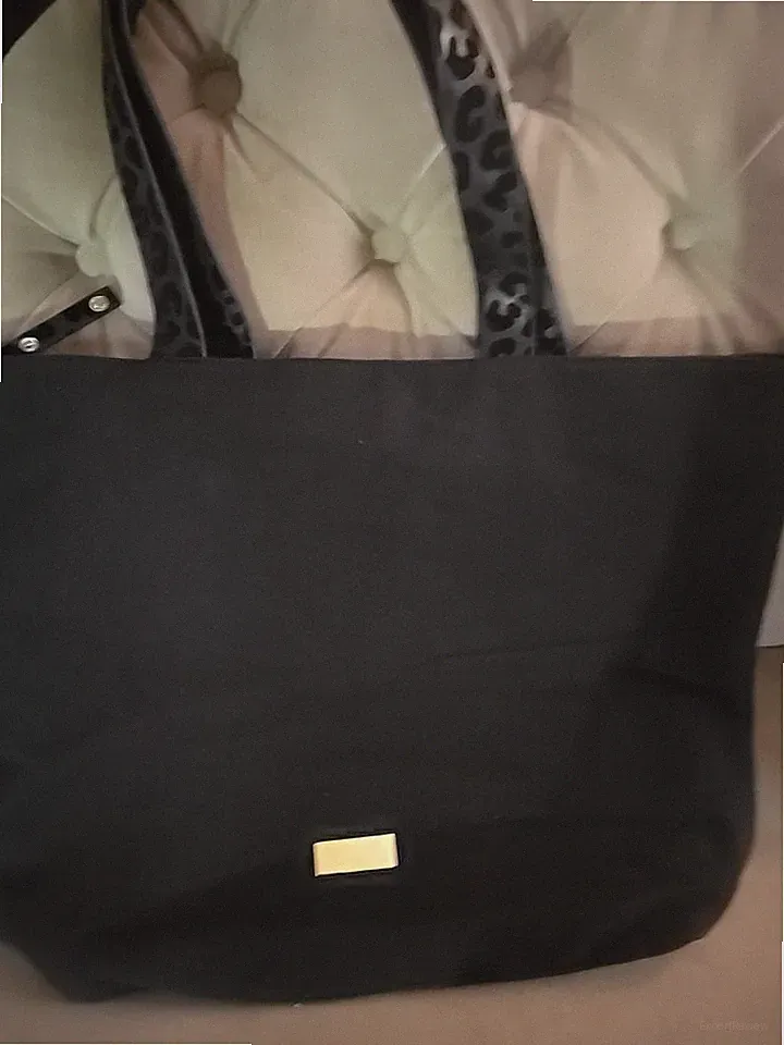 Jimmy Choo Perfume Tote Bag Shopper Black Leopard Accent Sophisticated City