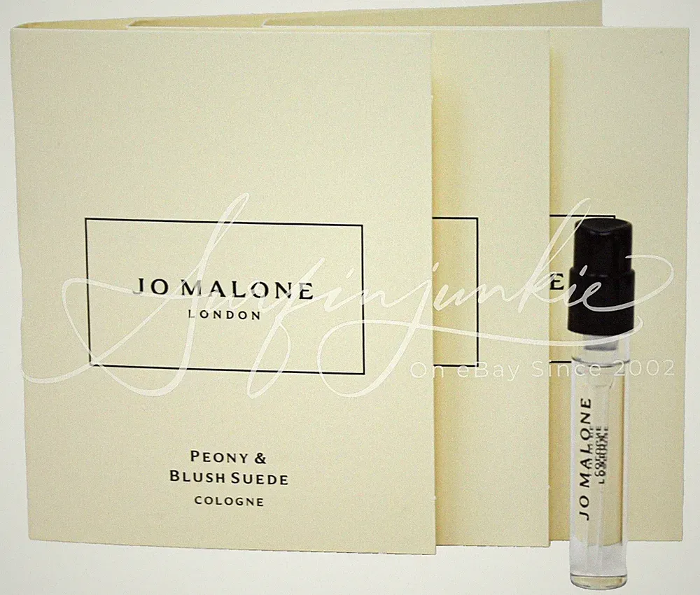 Jo Malone Peony & Blush Suede Eau De Parfum Spray Perfume Vial Mini Sample 3 pc