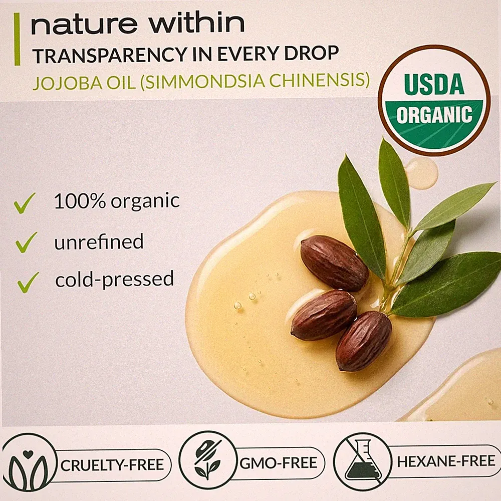 Jojoba Oil Cold Pressed - Frizz Control & Shine - 16 Oz