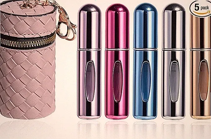 JPNK Mini Refillable Perfume Portable Atomizer Bottle 5PCS Travel Size Spray Ref