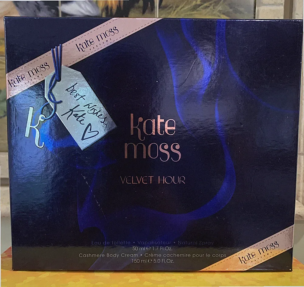 KATE MOSS VELVET HOUR 2pcs Gift Set 1.7 FL.OZ. EDT SPRAY/ 5.0 Fl.Oz BODY CREAM.