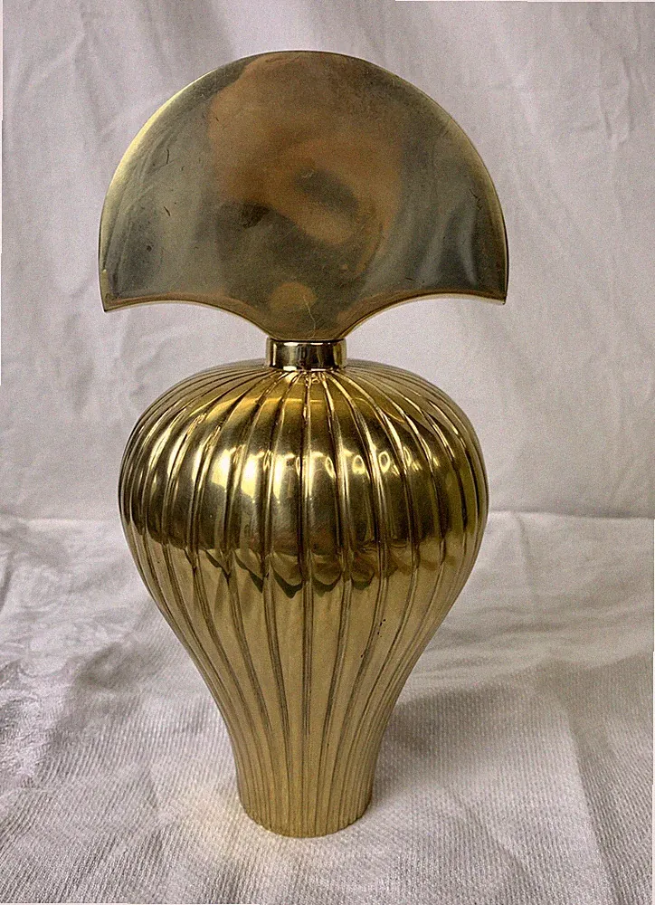 KINDER HARRIS INC STUTTGART ART Vtg Solid Brass Perfume Bottle Art Deco MCM