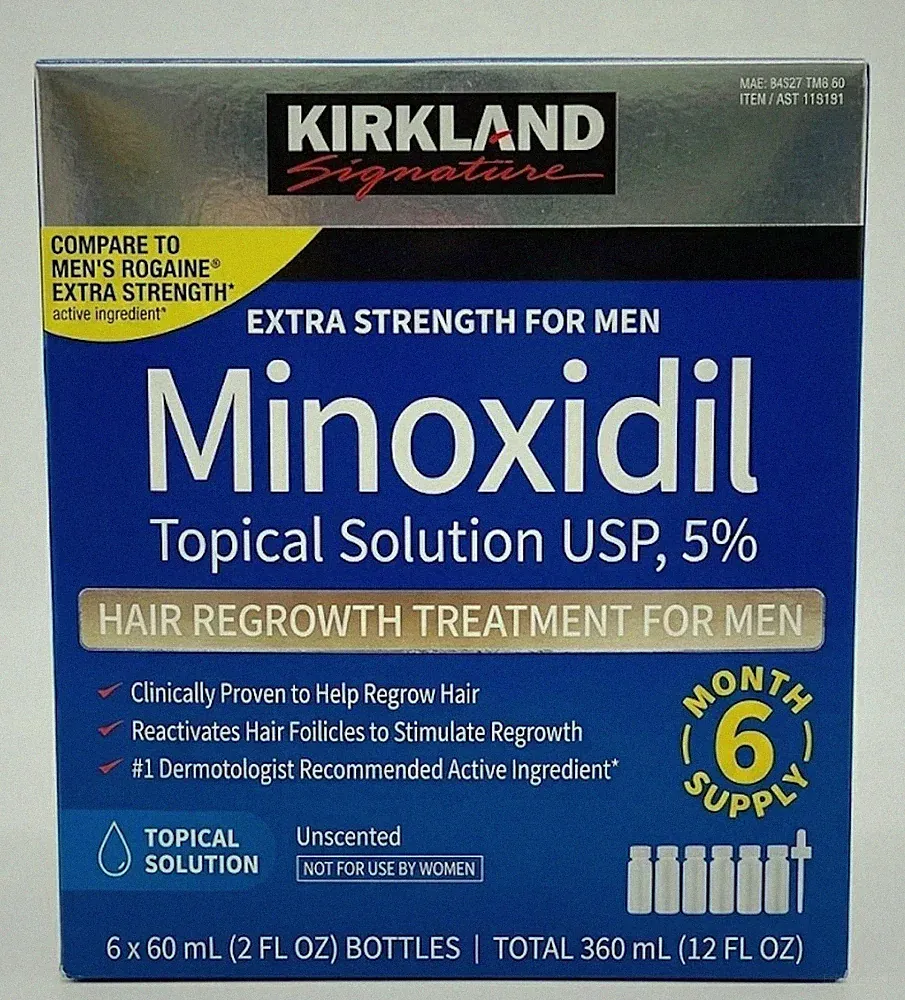 Kirkland Minoxidil 5% Extra Strength Men 6 Month Supply Hair Regrowth