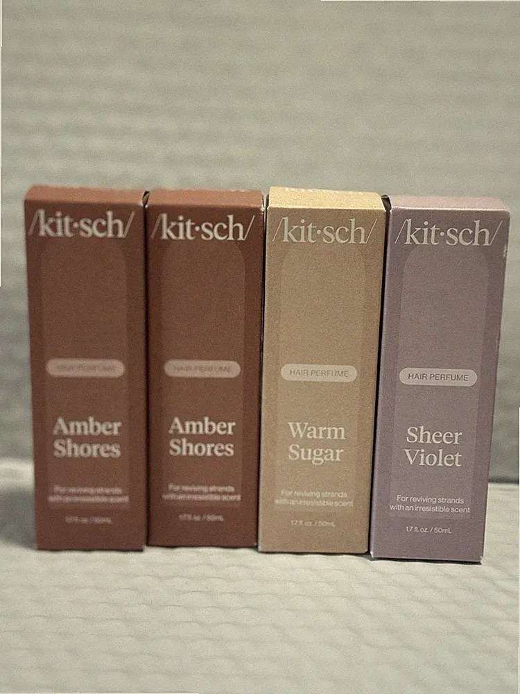 Kitsch Hair Perfume Worm Sugar , Sheer Violet Amber 1.7 Oz Each Box ( 4 Pack )